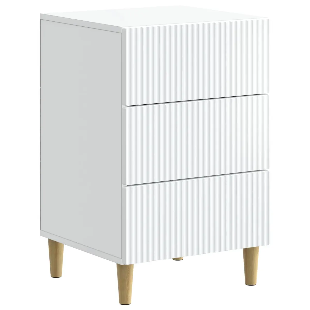 White Bedside Table with Drawer for Easy Organization