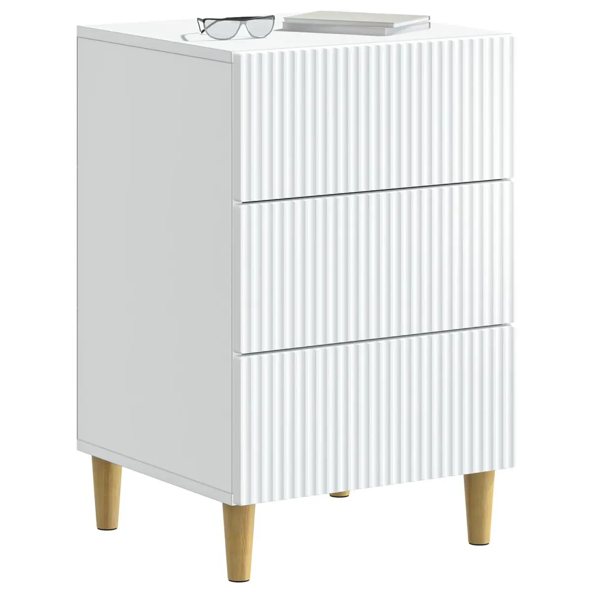 White Bedside Table with Drawer for Easy Organization