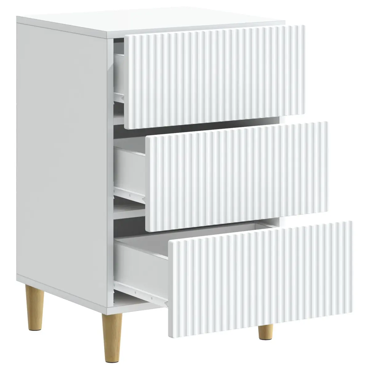 White Bedside Table with Drawer for Easy Organization