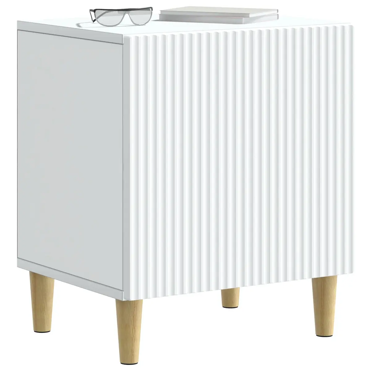 Bedside Cabinet Storage Table Engineered Wood 43 x 34.5 x 50 cm White