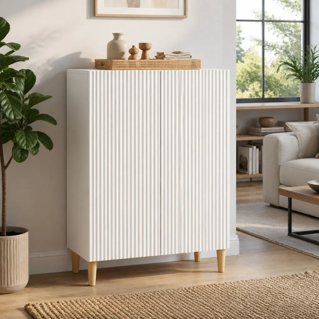 White Sideboard Storage, Engineered Wood