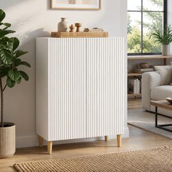 Versatile White Sideboard Storage, Engineered Wood