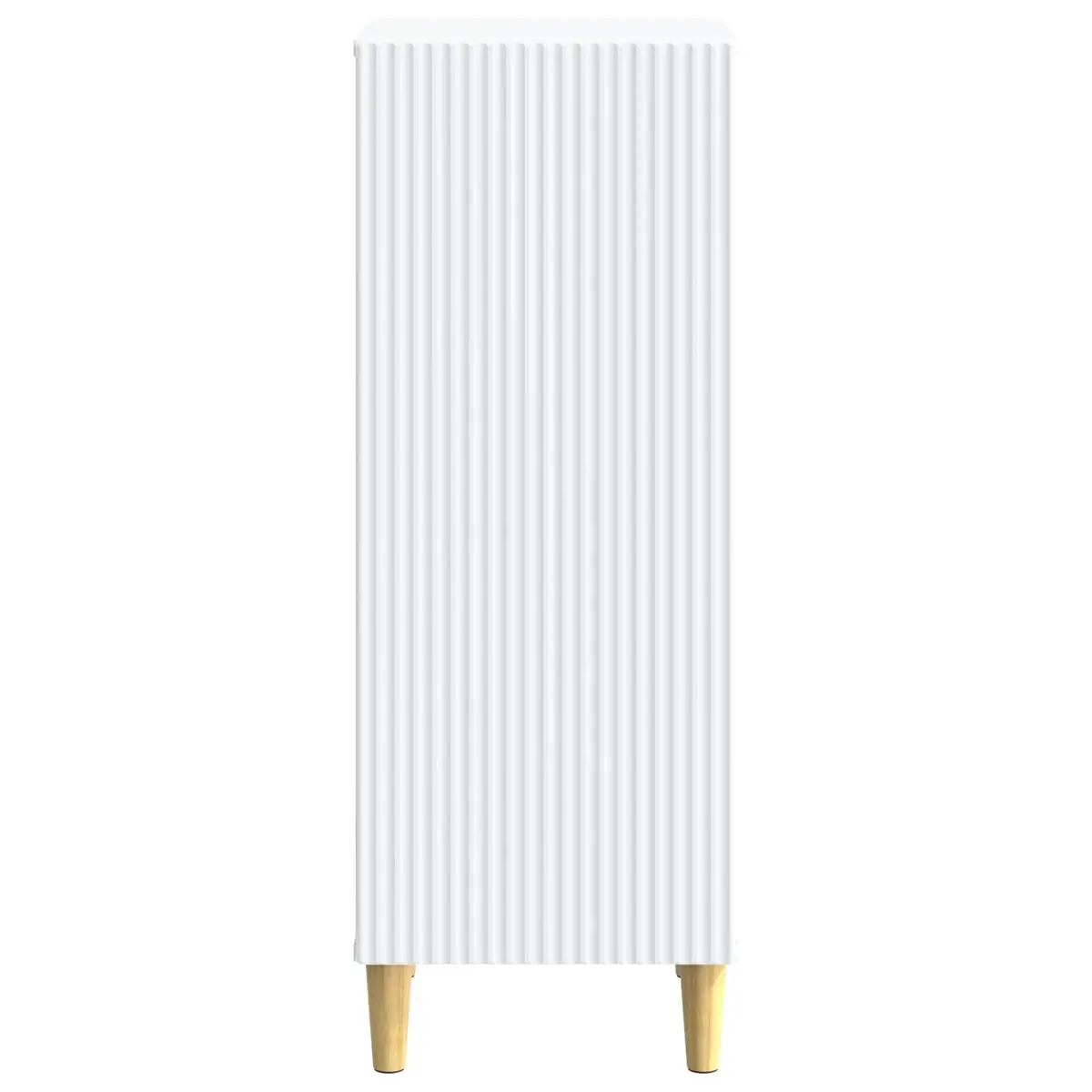 Modern White Sideboard Storage Cabinet with Tapered Legs Board Shelves Indoor