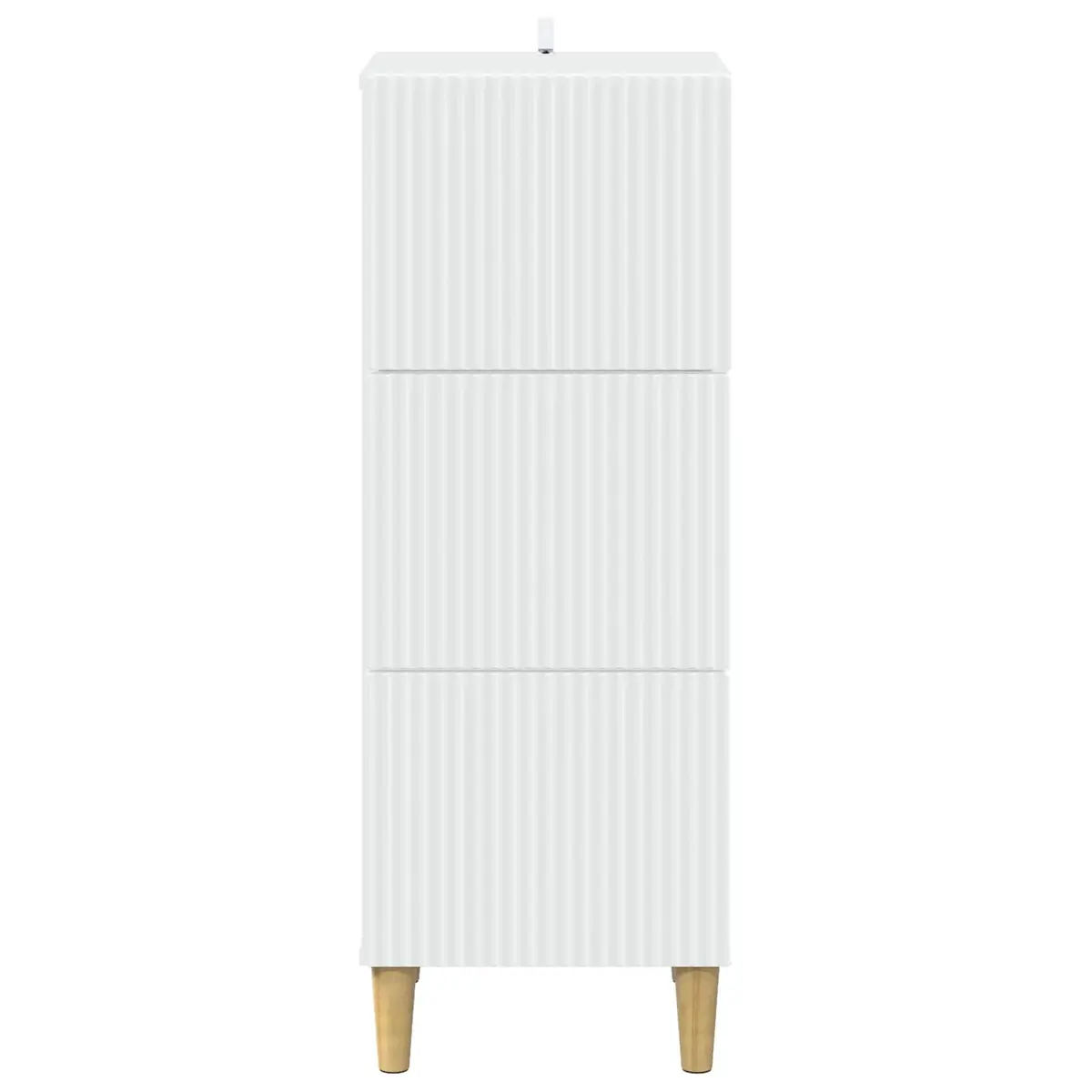 Drawer Cabinet Storage Unit 33 x 34.5 x 90 cm White Engineered Wood Tapered Legs
