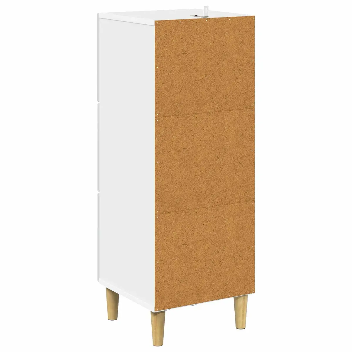 Drawer Cabinet Storage Unit 33 x 34.5 x 90 cm White Engineered Wood Tapered Legs