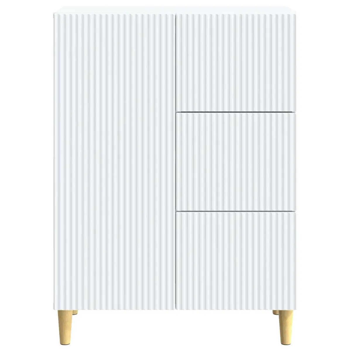 Sideboard White Storage Cabinet Modern Vintage Design Shelves Drawers