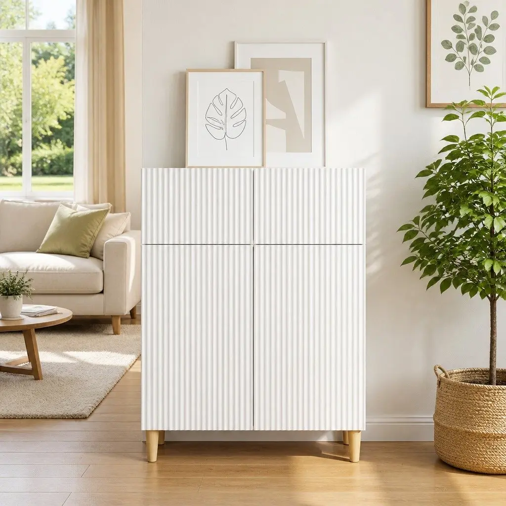 Sideboard Modern Storage Cabinet 66x34.5x90cm White