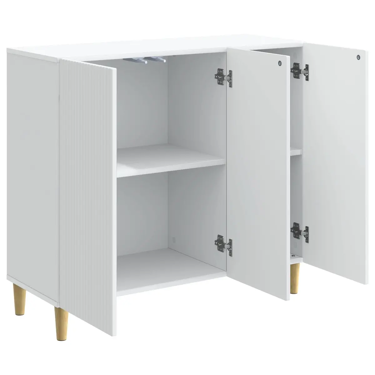 White Sideboard Storage Cabinet 89 x 34.5 x 80 cm Engineered Wood Board Shelves