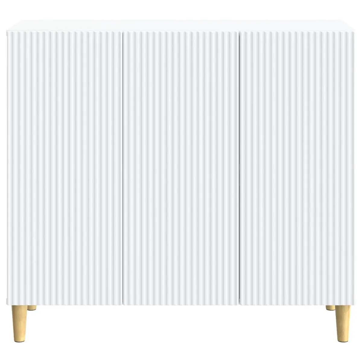 White Sideboard Storage Cabinet 89 x 34.5 x 80 cm Engineered Wood Board Shelves