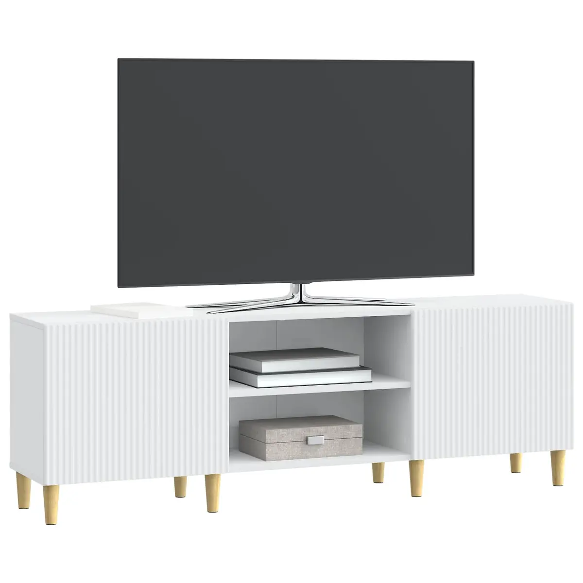 150cm White TV Cabinet with Ample Storage