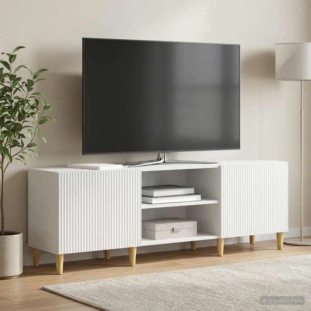150cm White TV Cabinet with Ample Storage