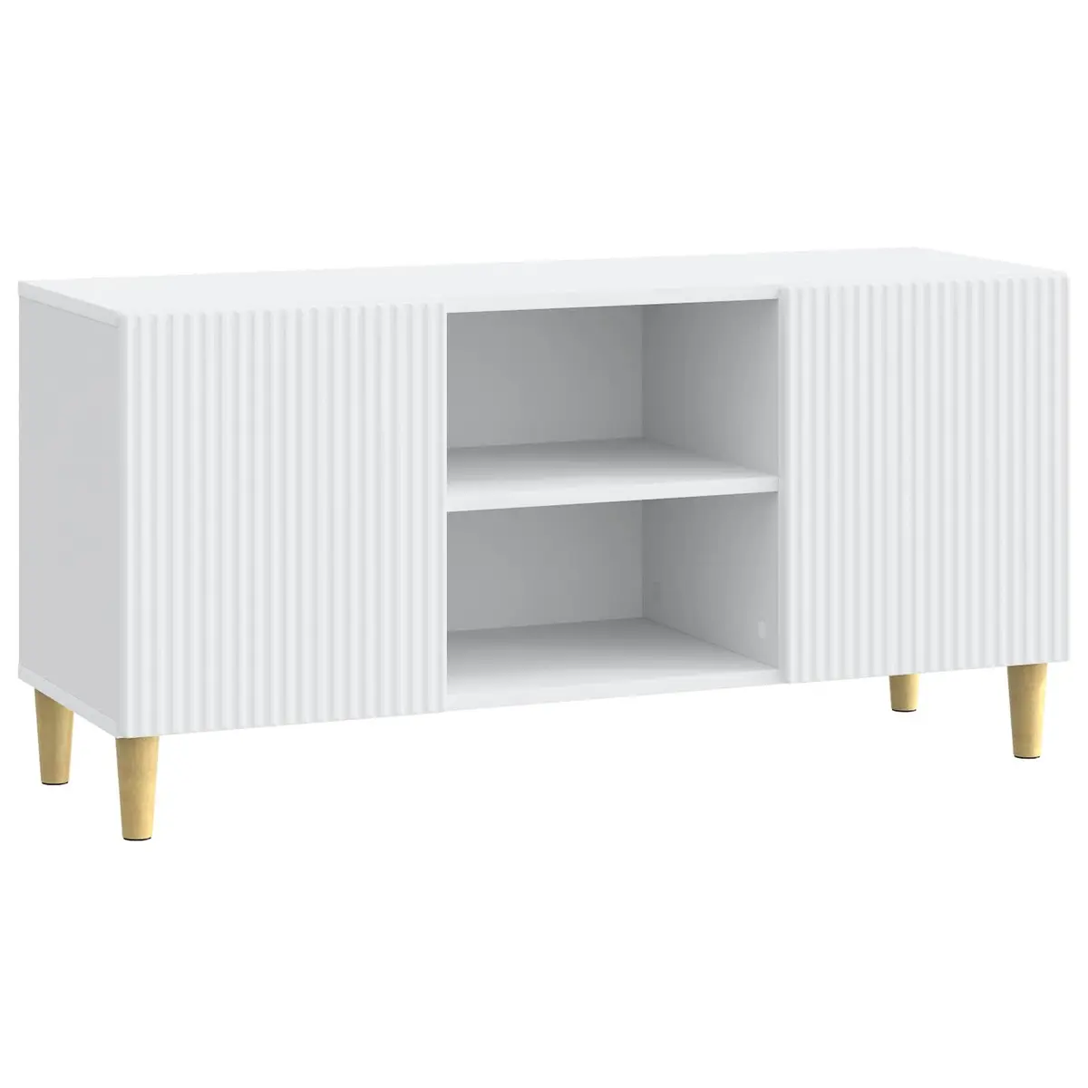 TV Cabinet White Modern Living Room Media Storage Unit 102cm x 34.5cm x 50cm