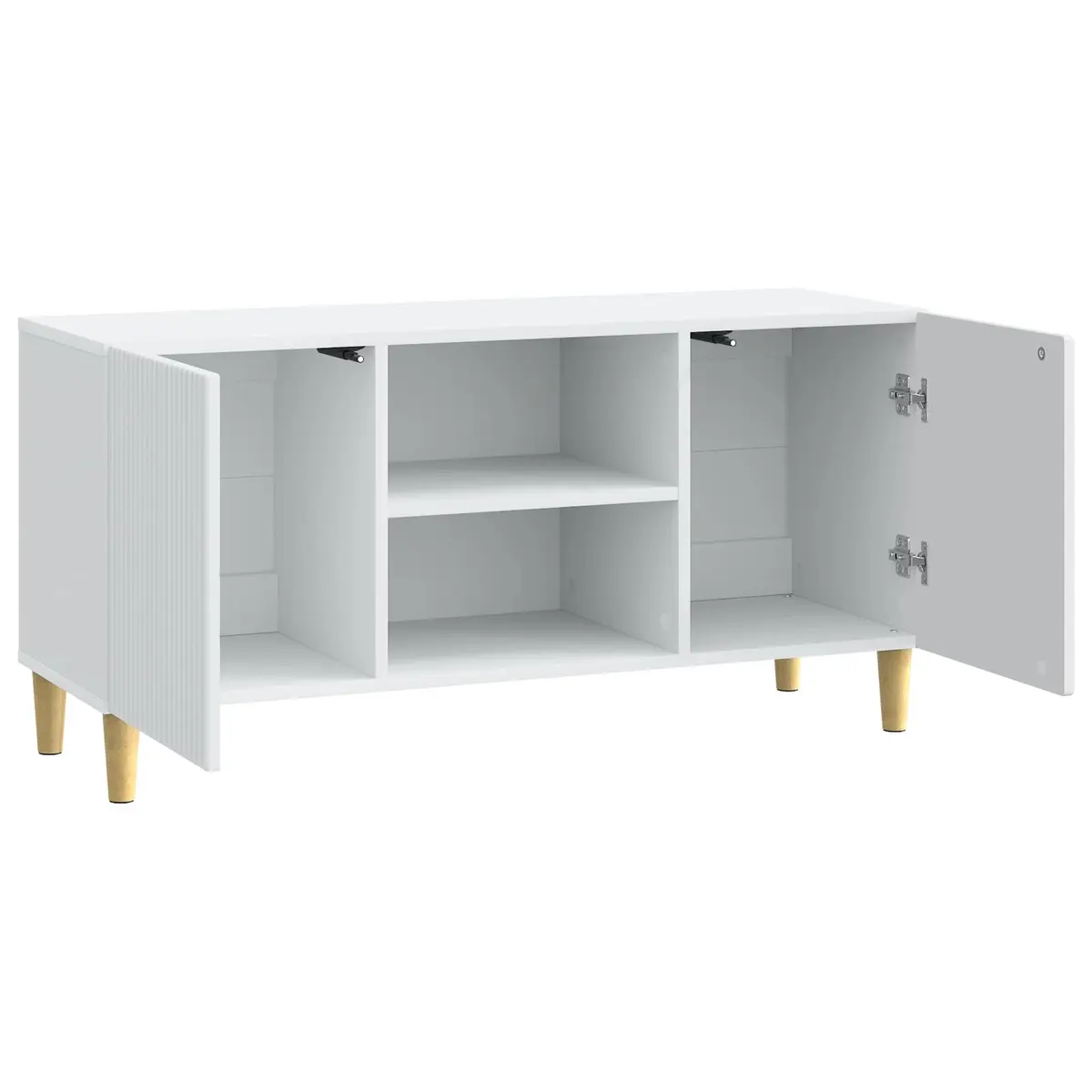 TV Cabinet White Modern Living Room Media Storage Unit 102cm x 34.5cm x 50cm