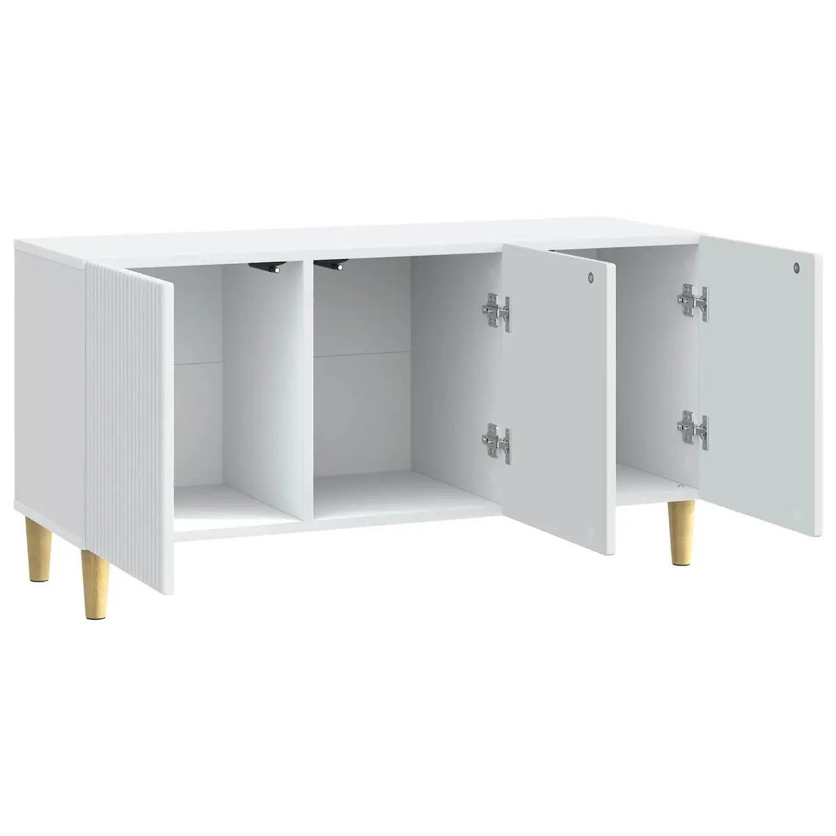 TV Cabinet White Modern Living Room Storage Furniture Engineered Wood