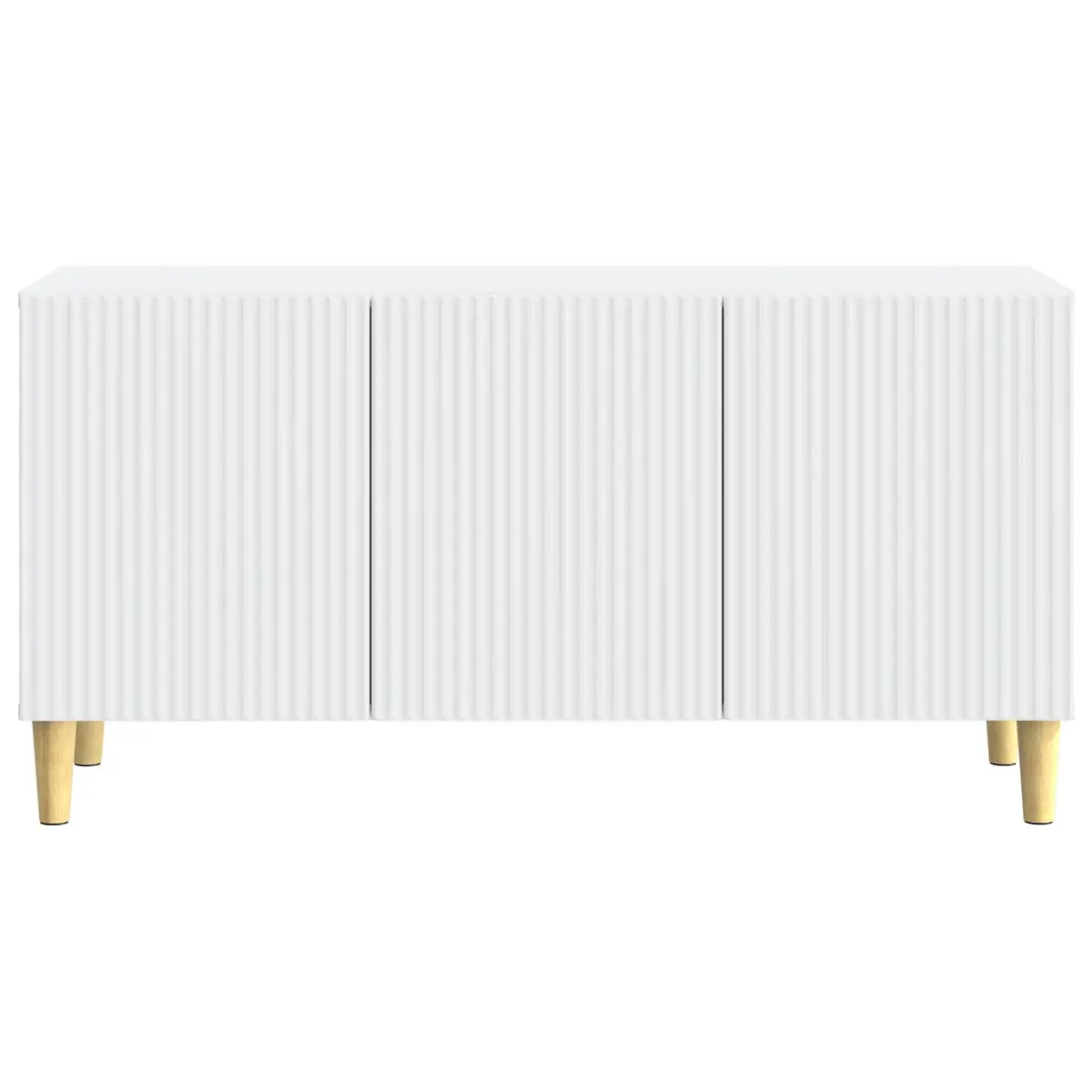 TV Cabinet White Modern Living Room Storage Furniture Engineered Wood