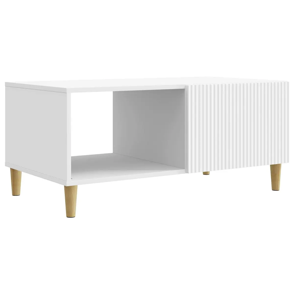 Vintage Coffee Table Storage White Engineered Wood 90x50x40cm Living Room