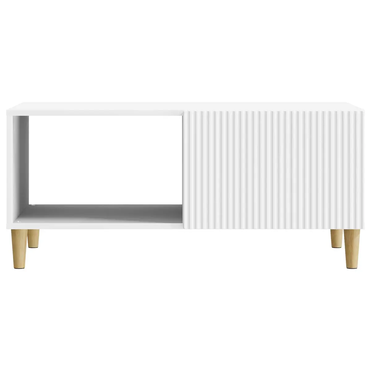 Vintage Coffee Table Storage White Engineered Wood 90x50x40cm Living Room