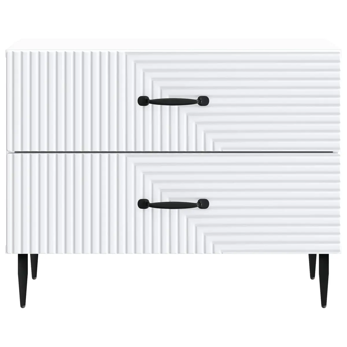Bedside Cabinet White 62 x 34.5 x 47.5 cm Engineered Wood Drawers Storage
