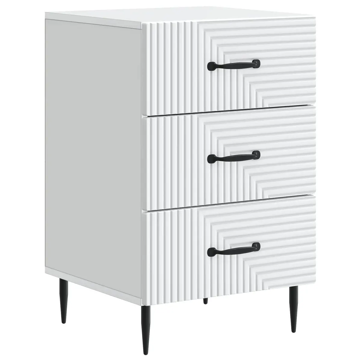 Bedside Table Nightstand Drawer Storage Compact White 43 x 41 x 66.5 cm