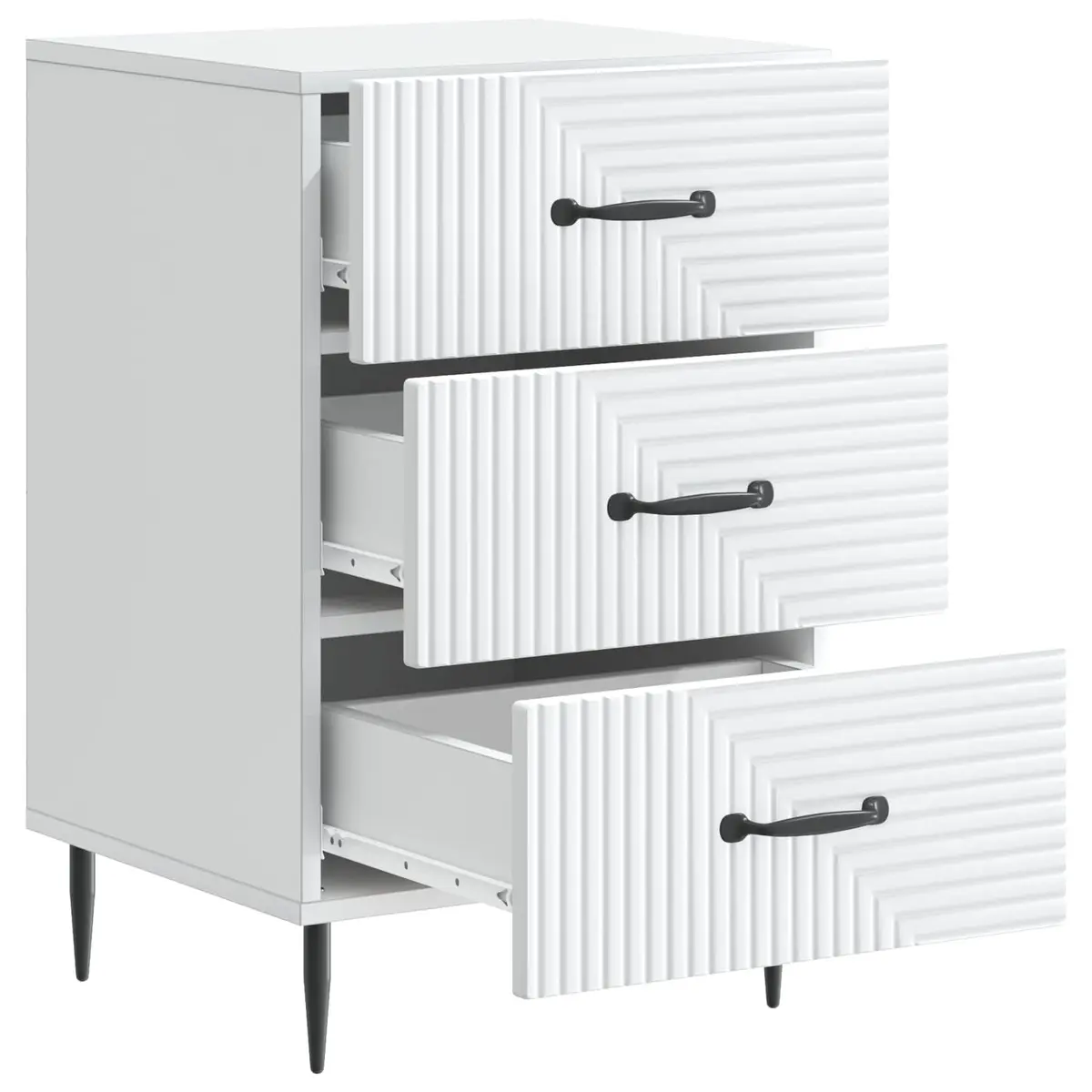 Bedside Table Nightstand Drawer Storage Compact White 43 x 41 x 66.5 cm