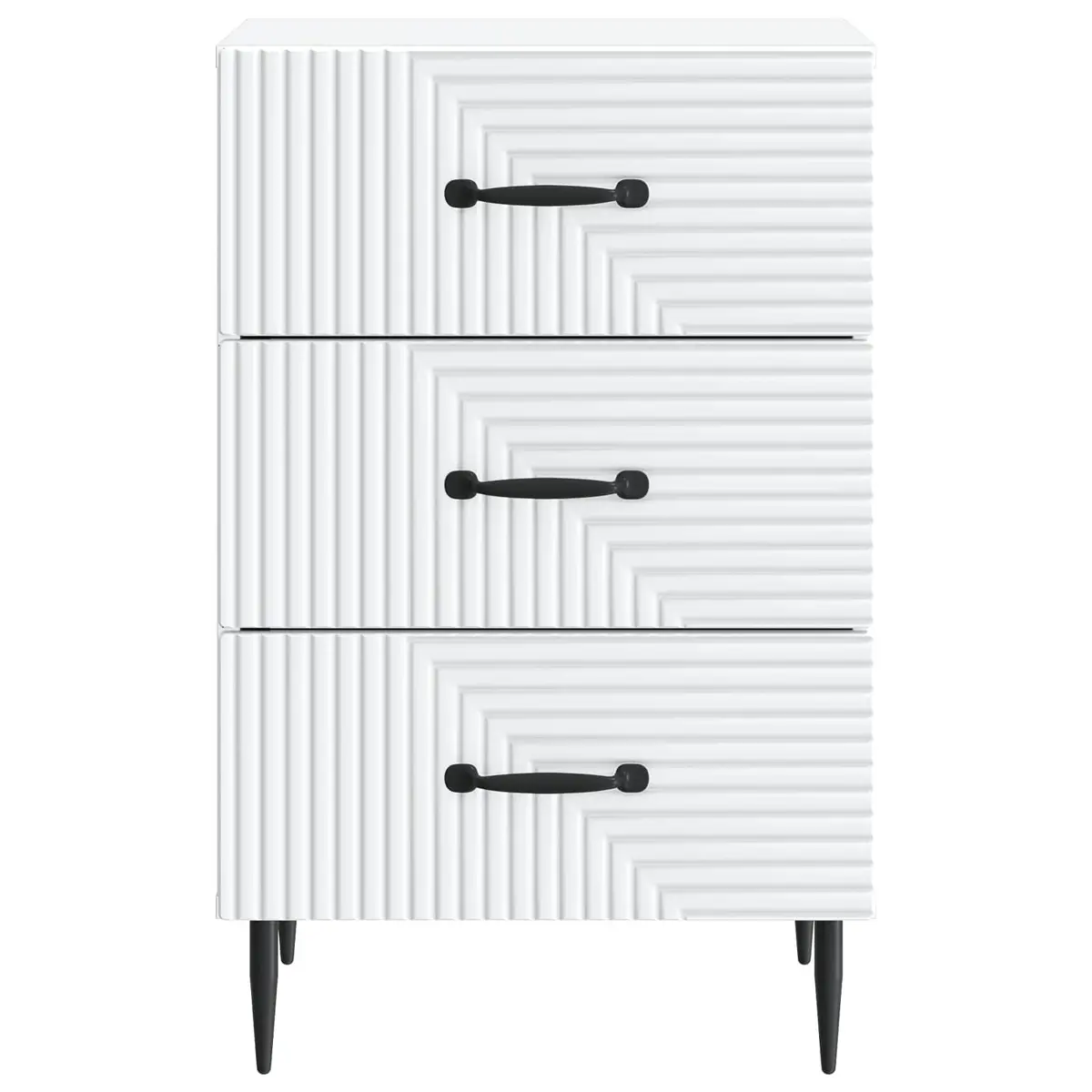 Bedside Table Nightstand Drawer Storage Compact White 43 x 41 x 66.5 cm