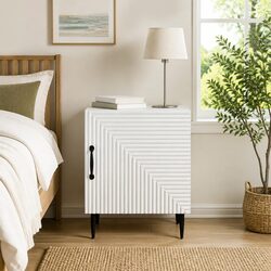 Bedside Cabinet White Modern Bedroom Nightstand Storage Table 43 x 34.5 x 50cm