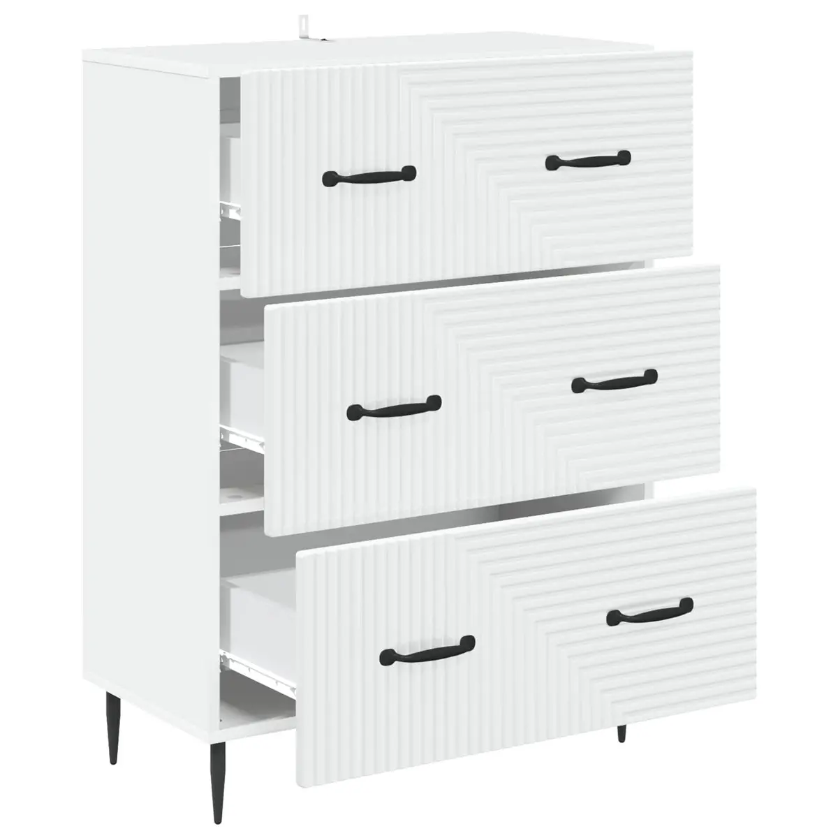 Drawer Cabinet Storage 66 x 34.5 x 89.5 cm White Engineered Wood