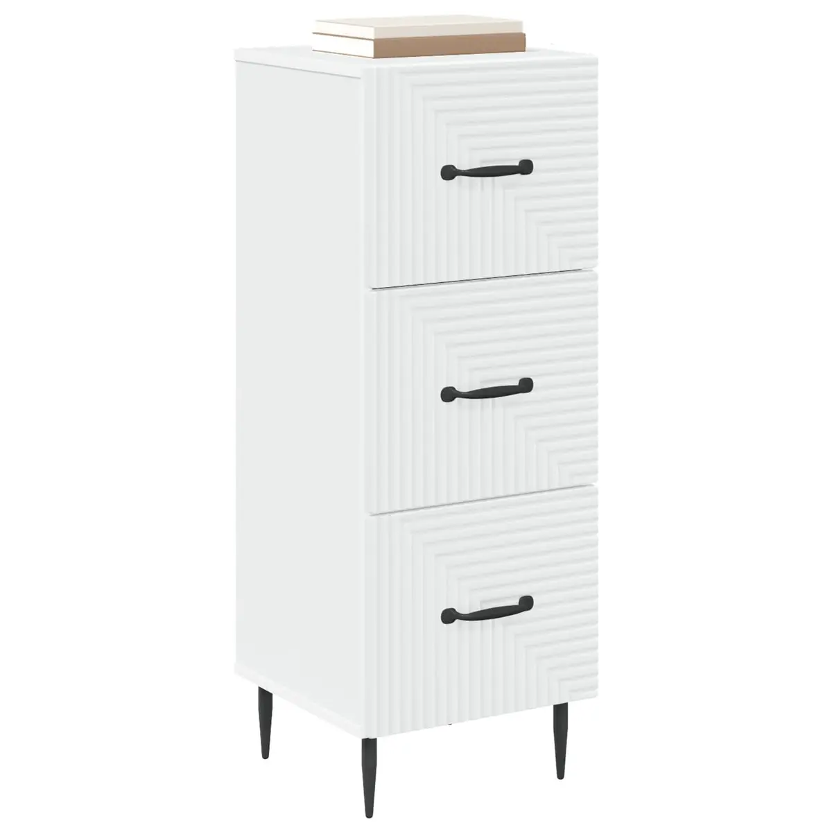 Drawer Cabinet Storage Unit 33 x 34.5 x 89.5 cm White