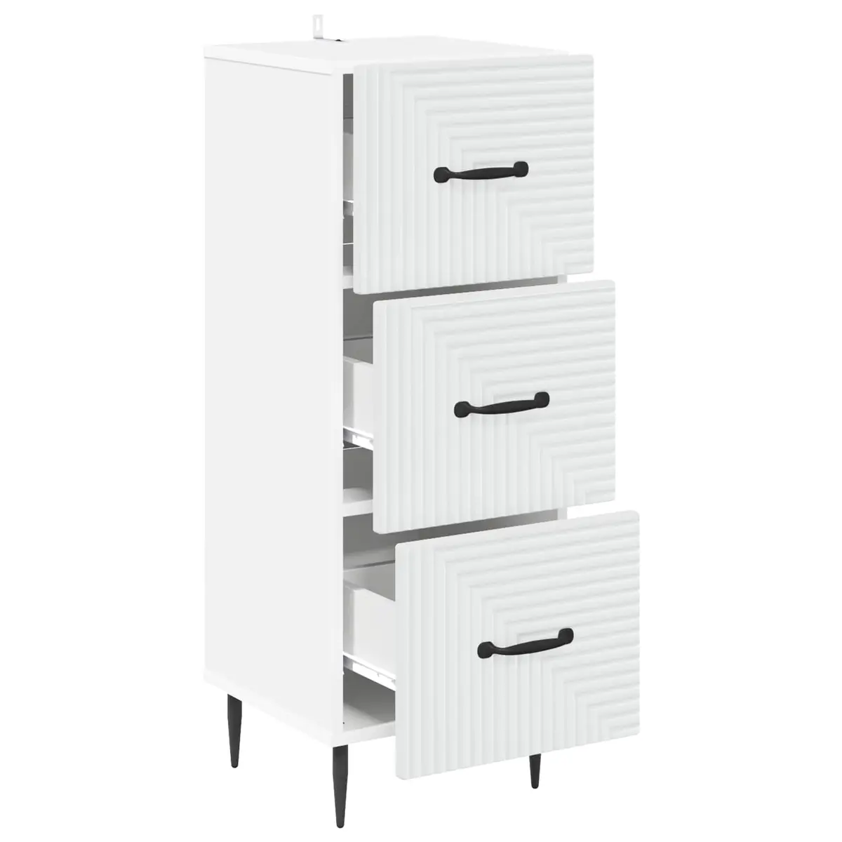 Drawer Cabinet Storage Unit 33 x 34.5 x 89.5 cm White