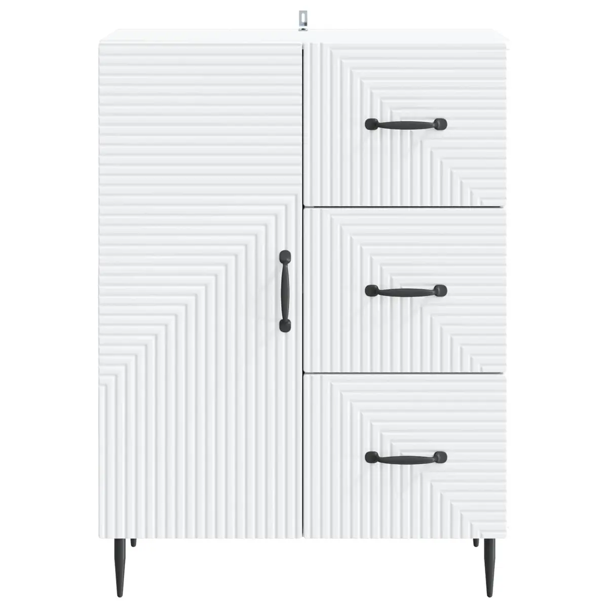 Sideboard White Modern Storage Cabinet Engineered Wood Furniture with Doors