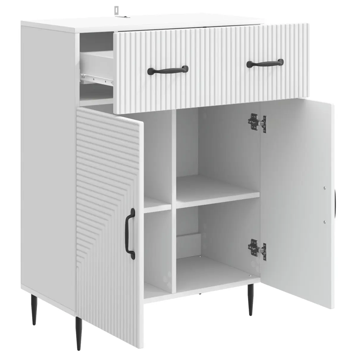 Sideboard White 66 x 34.5 x 89.5 cm Storage Cabinet Modern Living Dining Room