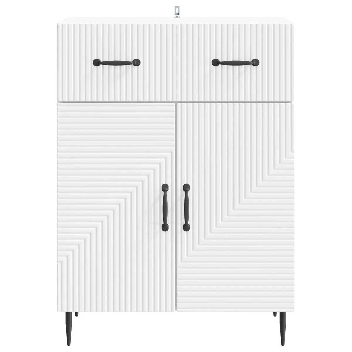 Sideboard White 66 x 34.5 x 89.5 cm Storage Cabinet Modern Living Dining Room