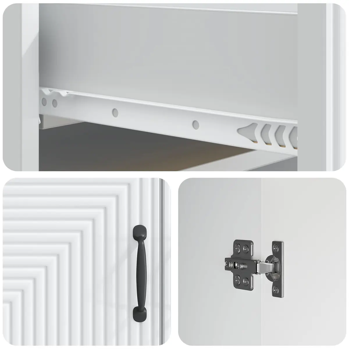 Sideboard White 66 x 34.5 x 89.5 cm Storage Cabinet Modern Living Dining Room