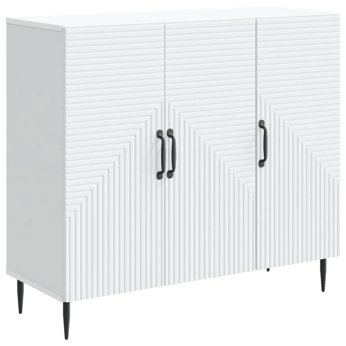 Sideboard Storage Engineered Wood 89 x 34.5 x 80 cm White Modern Vintage