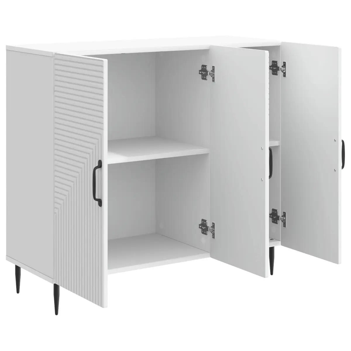 Sideboard Storage Engineered Wood 89 x 34.5 x 80 cm White Modern Vintage