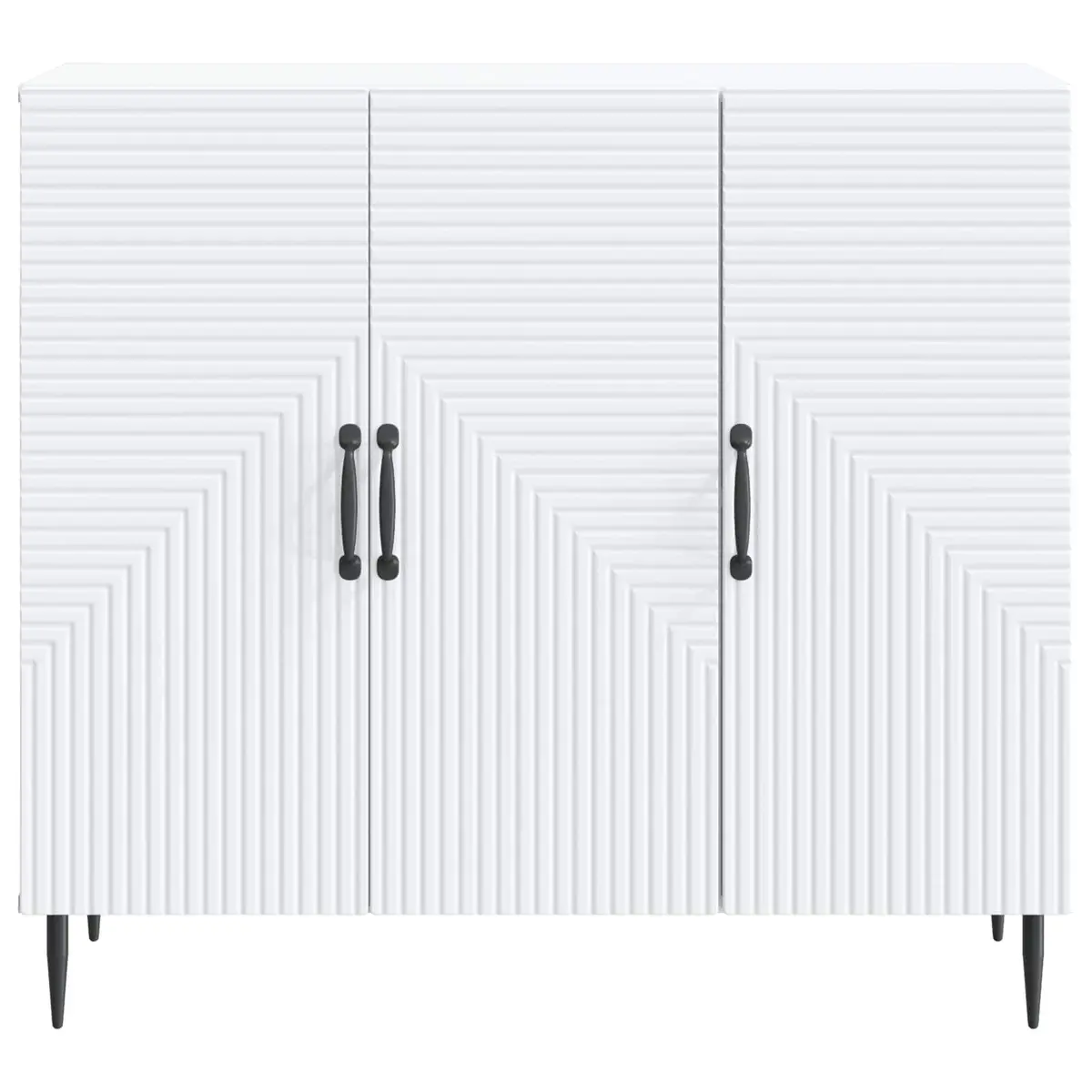 Sideboard Storage Engineered Wood 89 x 34.5 x 80 cm White Modern Vintage
