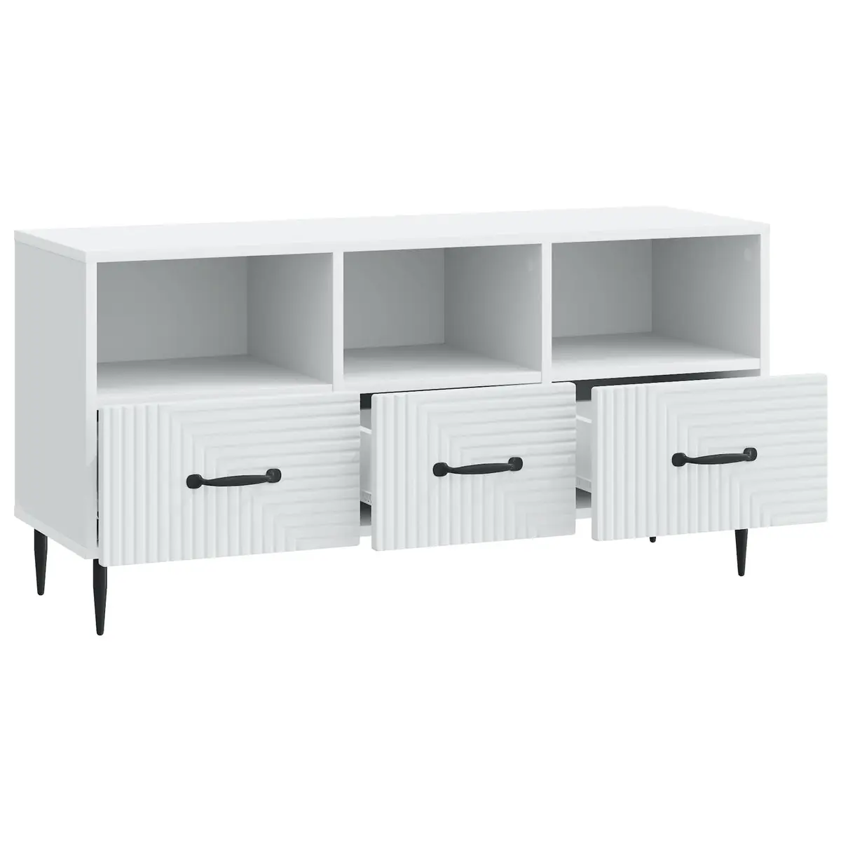 TV Cabinet Storage Unit Engineered Wood 102cm White
