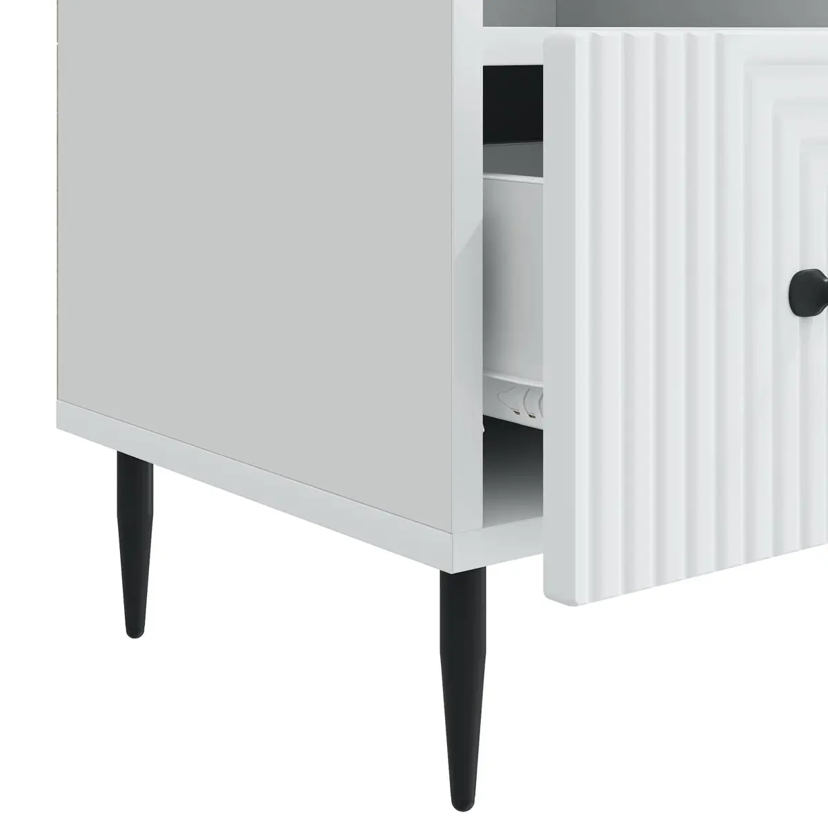 TV Cabinet Storage Unit Engineered Wood 102cm White