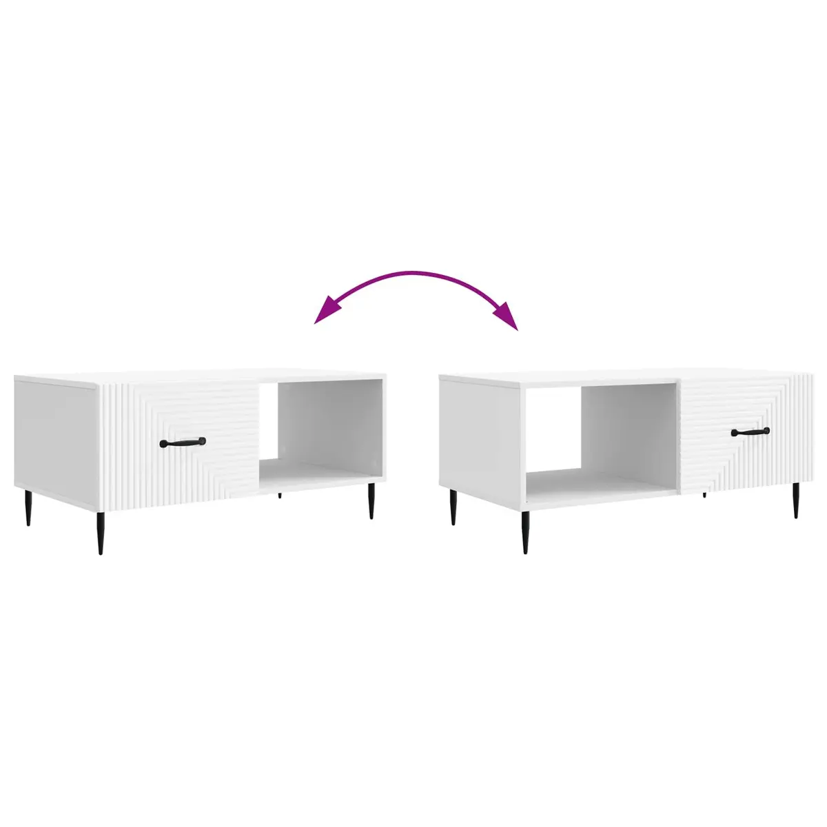 White Coffee Table with Storage and Charm