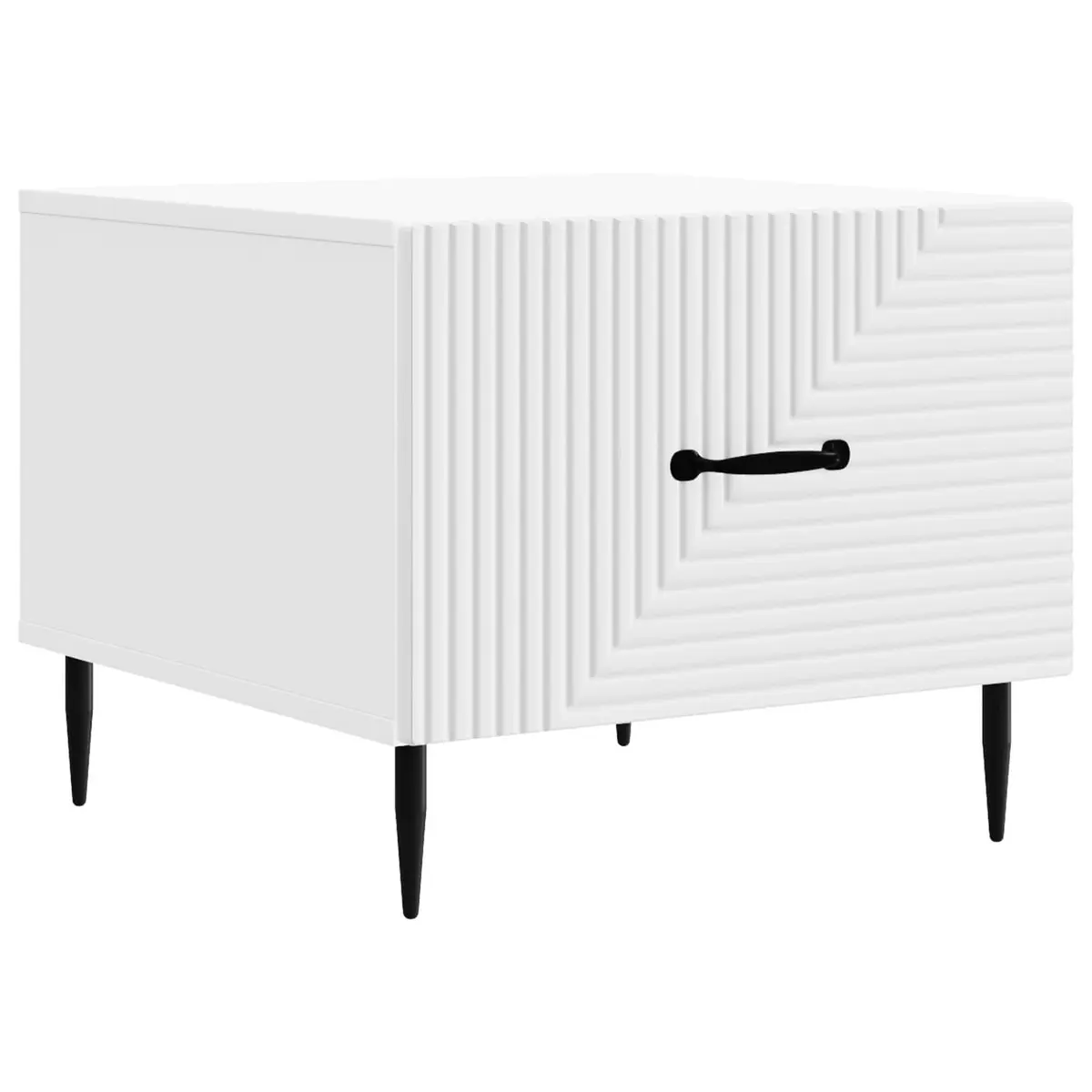 Coffee Table with Drawer White Engineered Wood Modern Accent Living Room