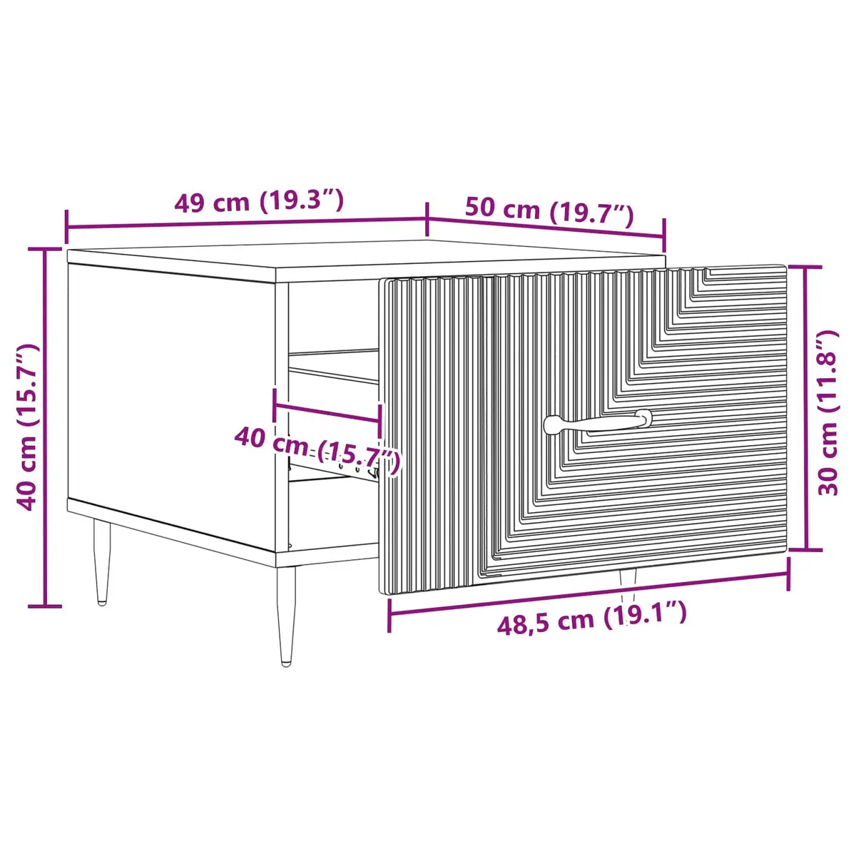 Coffee Table with Drawer White Engineered Wood Modern Accent Living Room