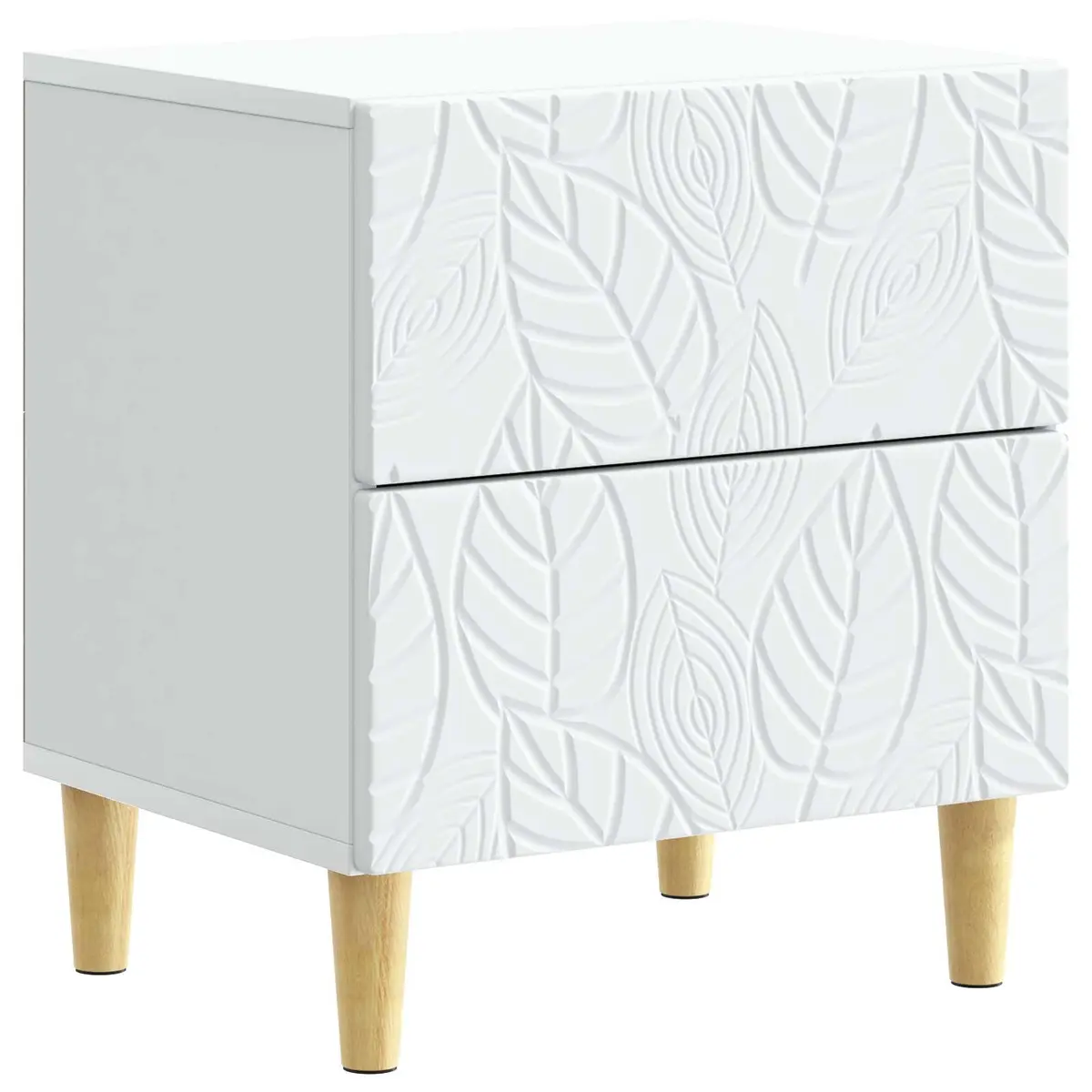 White Engineered Wood Nightstand