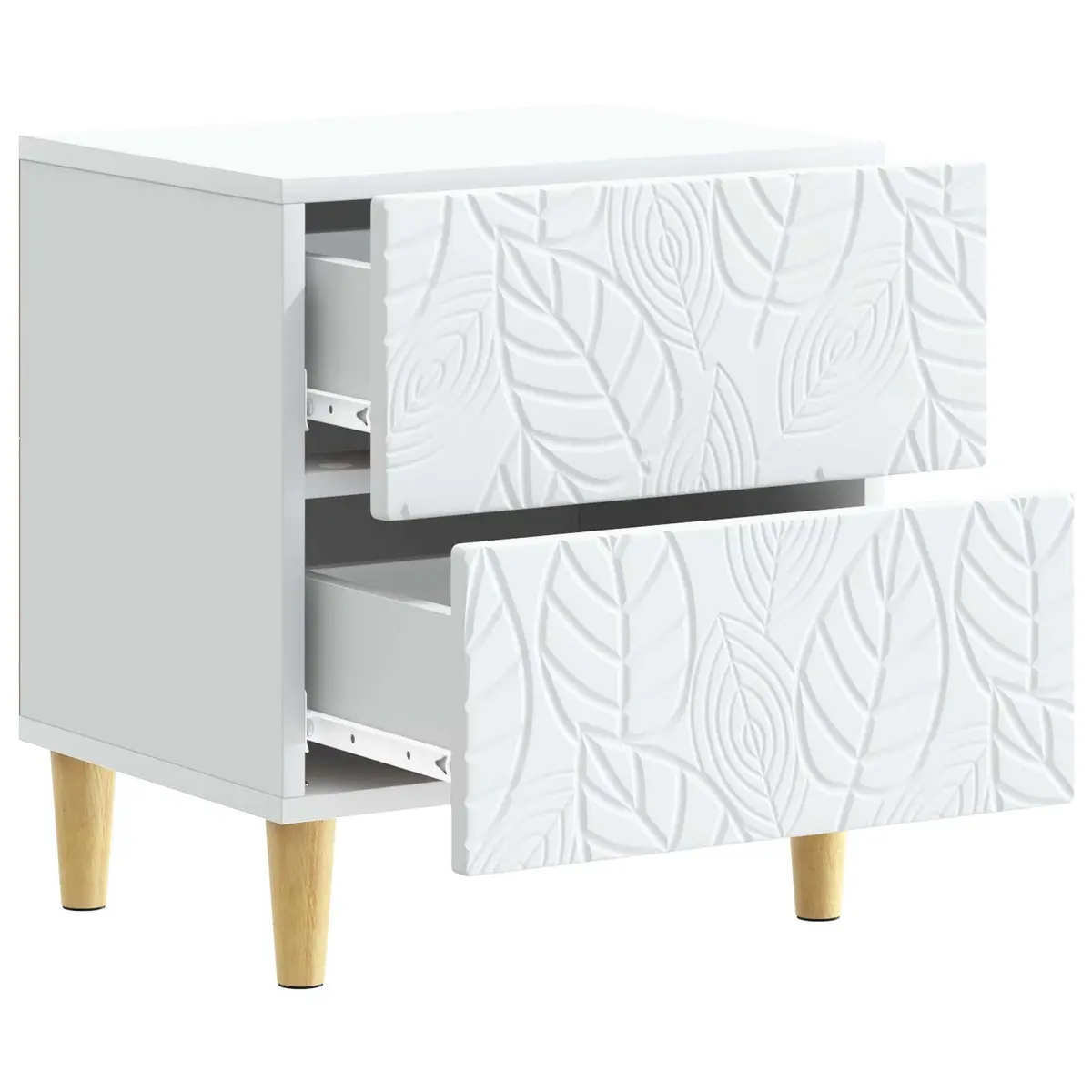 White Engineered Wood Nightstand