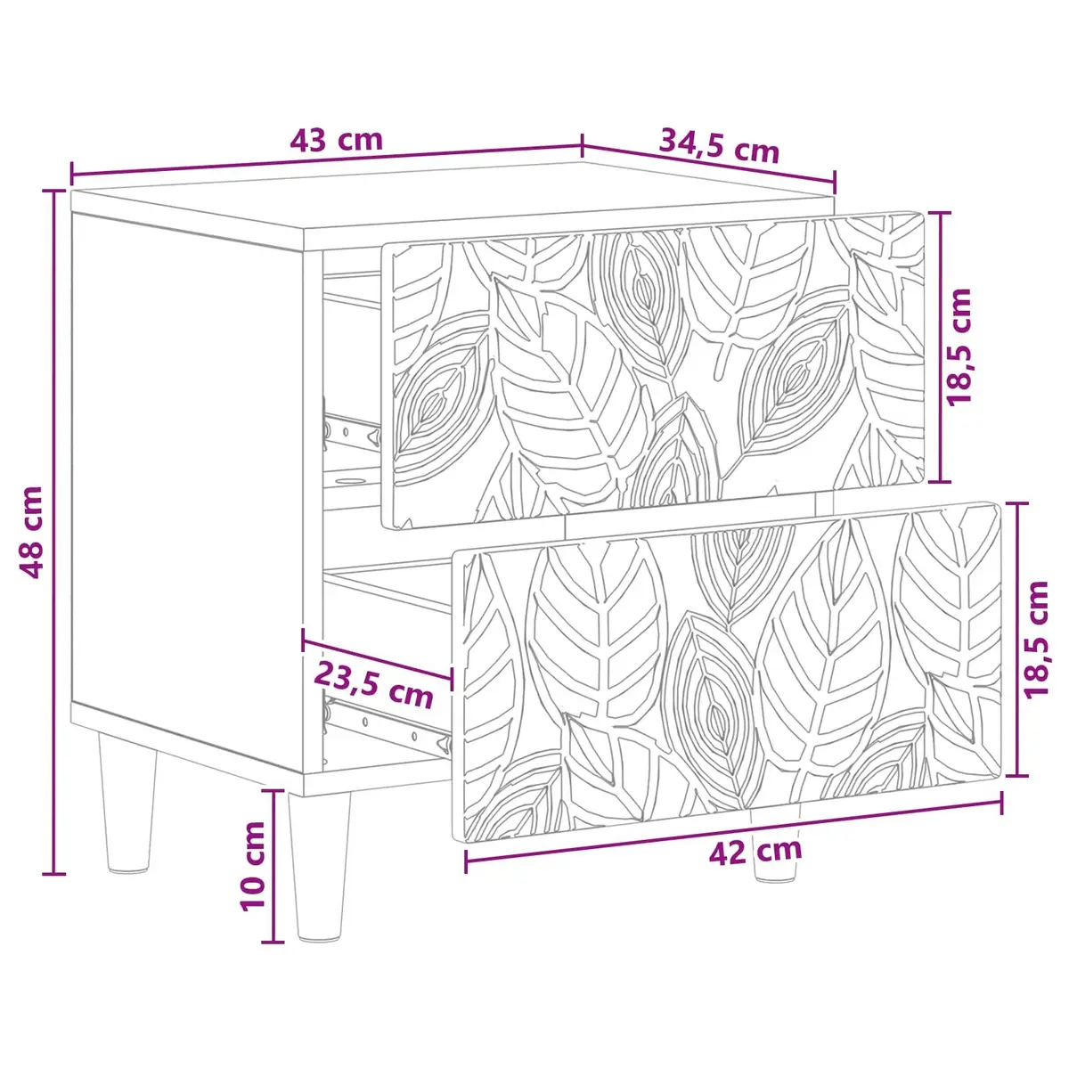 White Engineered Wood Nightstand