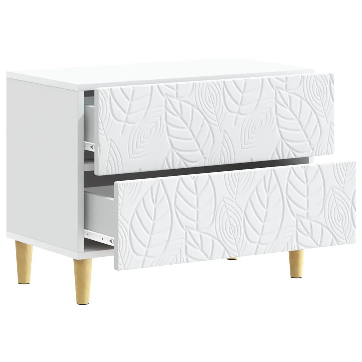 Bedside Table White Engineered Wood 62 x 34.5 x 48 cm Modern Storage