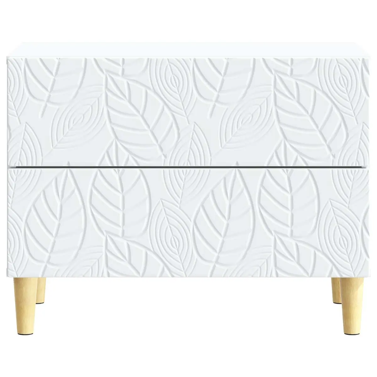 Bedside Table White Engineered Wood 62 x 34.5 x 48 cm Modern Storage