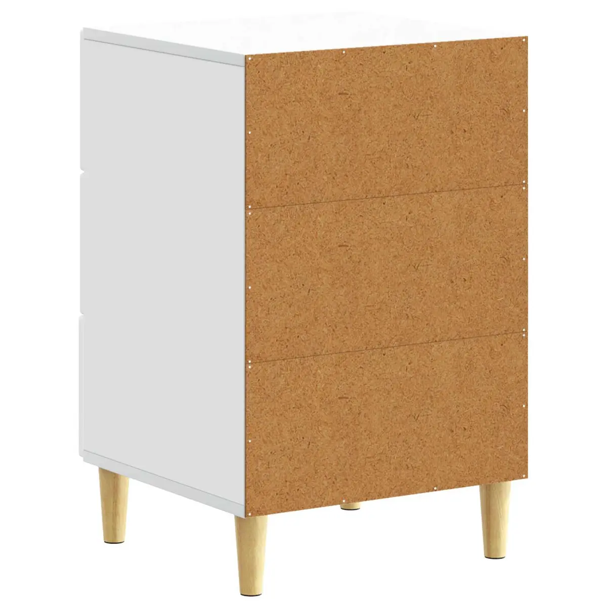 Bedside Table White Modern Bedroom Nightstand Engineered Wood Storage Drawer
