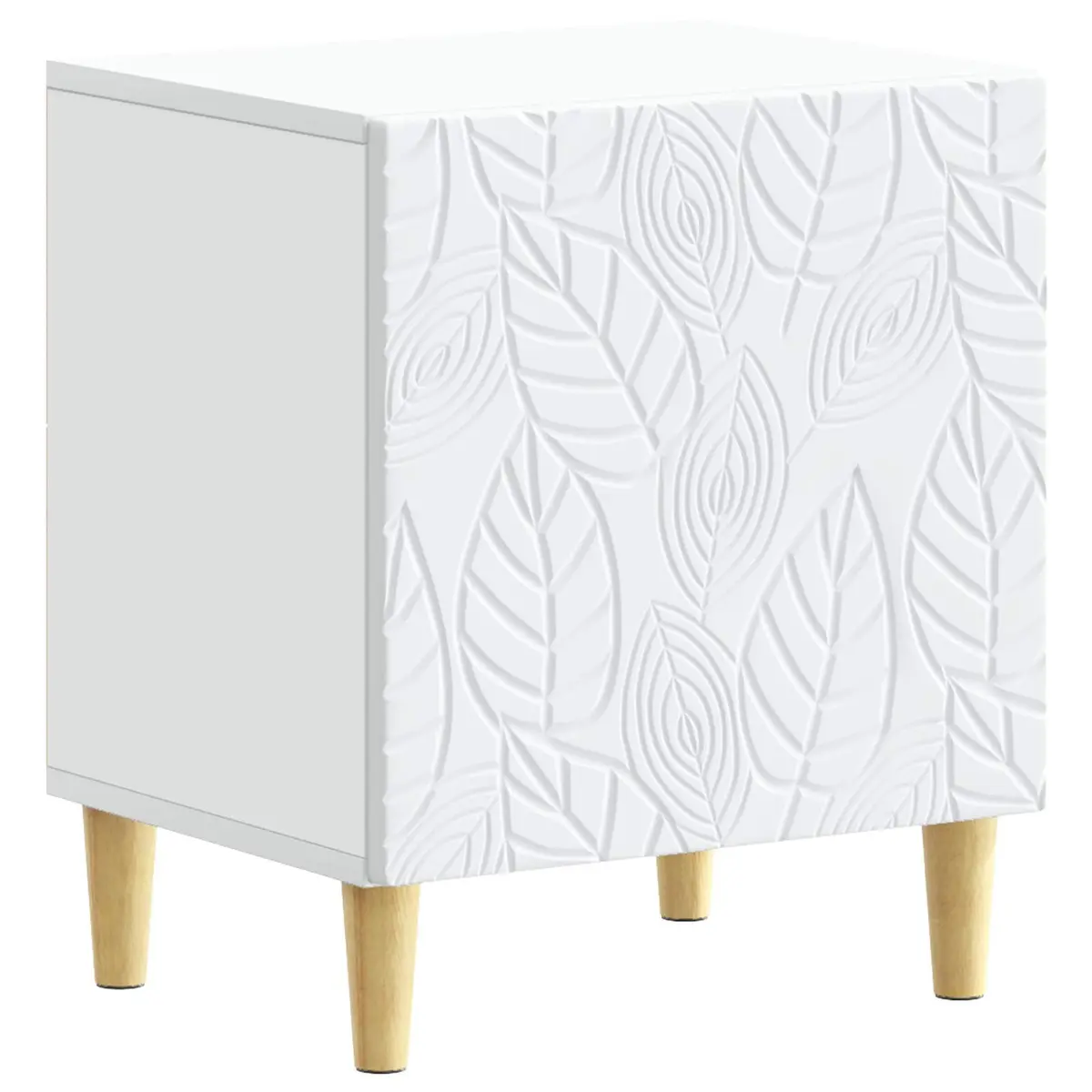 White Bedside Table with Storage Space