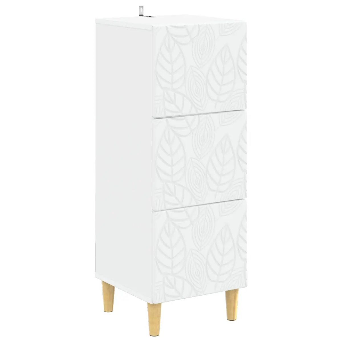 Drawer Cabinet Storage Unit 33 x 34.5 x 90 cm White Engineered Wood Frame