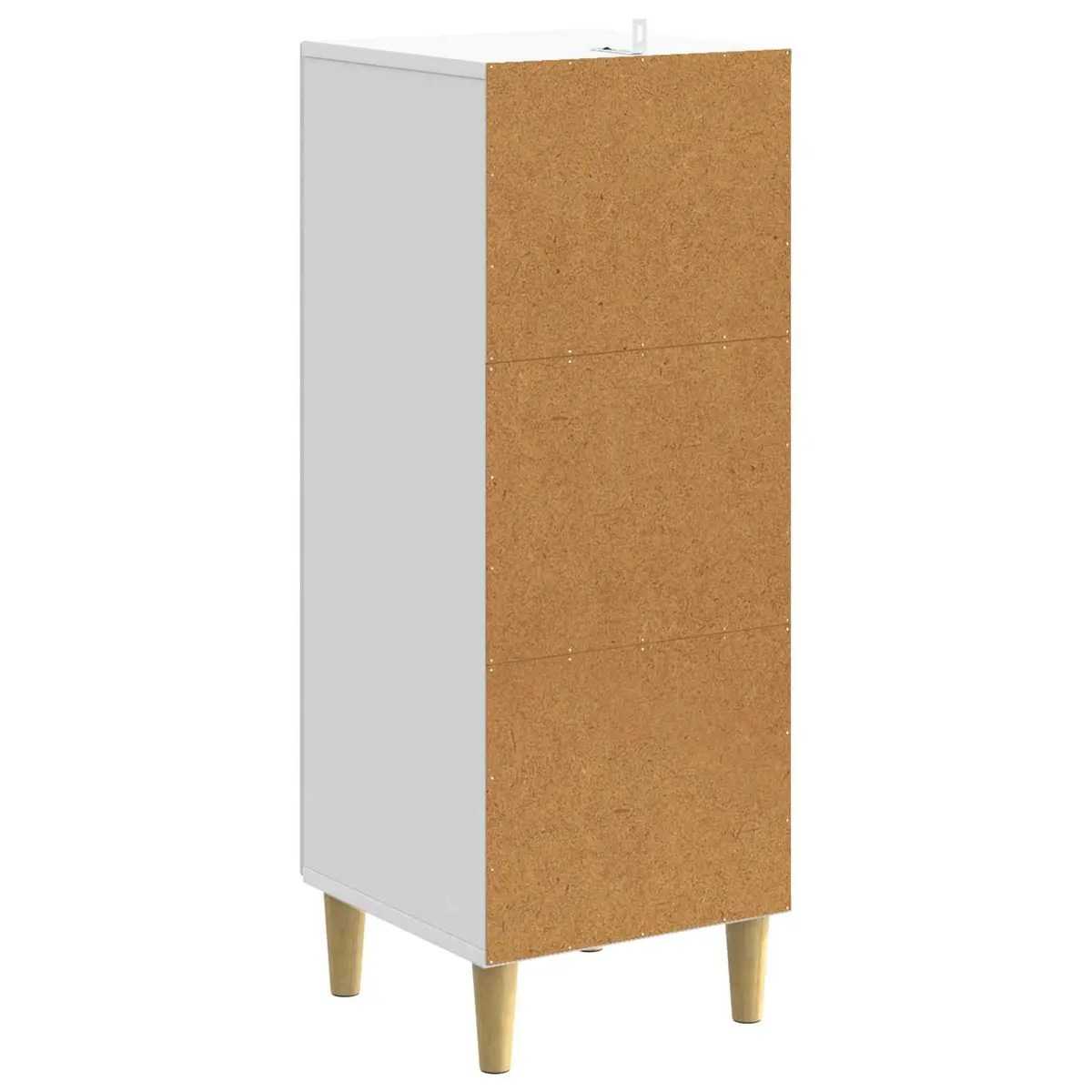 Drawer Cabinet Storage Unit 33 x 34.5 x 90 cm White Engineered Wood Frame